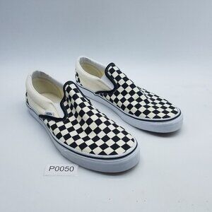 Vans Off The Wall Checkerboard Mens Size 12 Slip On Shoes Black White *Worn once